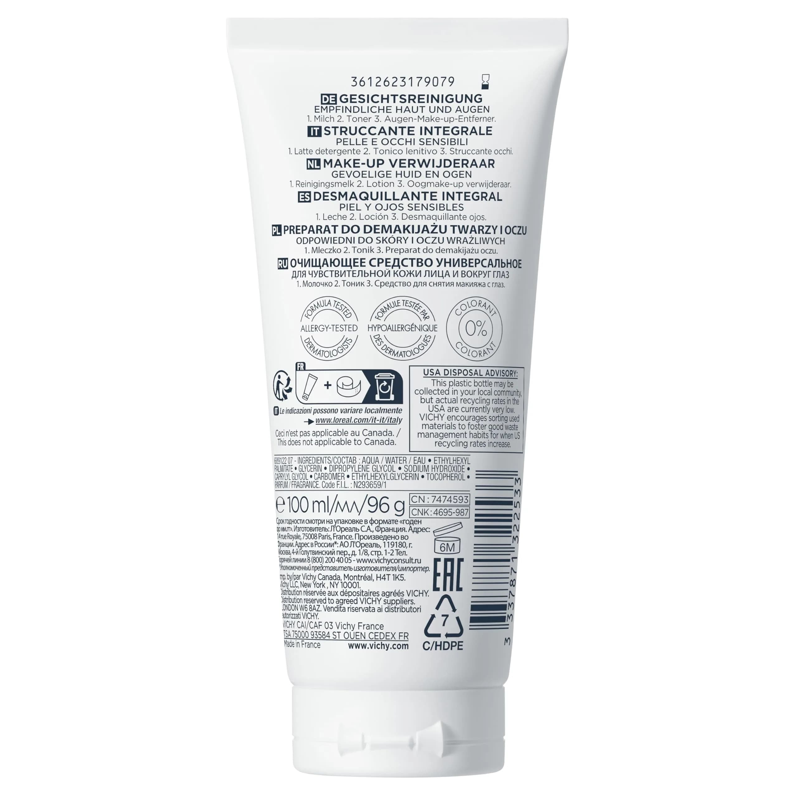 VICHY Pureté Thermale One Step Cleanser for Sensitive Skin 200ml (6.76 Fl Oz) | Gentle 3-in-1 Face Wash & Makeup Remover - view 5