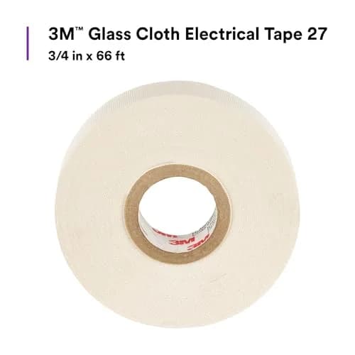 3M Glass Cloth Electrical Tape 27, 3/4 in x 66 ft | High-Temperature Insulation Tape thumbnail 7