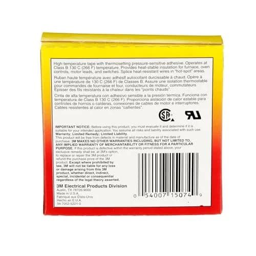3M Glass Cloth Electrical Tape 27, 3/4 in x 66 ft | High-Temperature Insulation Tape thumbnail 8