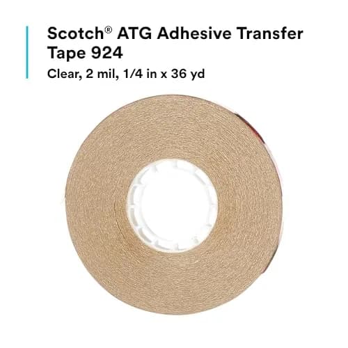 3M Scotch ATG Adhesive Transfer Tape 924 Clear 1/4 in x 36 yd (6.35mm x 32.9m) | Permanent Bonding for Crafts & Displays thumbnail 2