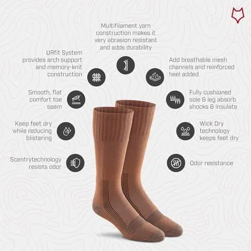 FOX RIVER Military Tactical Boot Socks | Mid-Calf | Wick Dry | Shock Absorption | Army Colors | X-Large thumbnail 3
