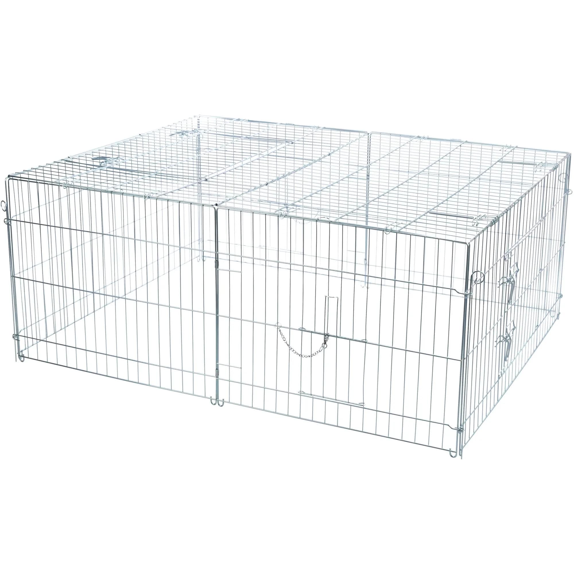TRIXIE Enclosed Outdoor Run 34 cu. ft. | Heavy-Duty Galvanized Metal Pet Cage