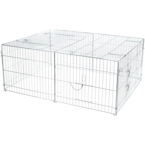 TRIXIE Enclosed Outdoor Run 34 cu. ft. | Heavy-Duty Galvanized Metal Pet Cage thumbnail 1