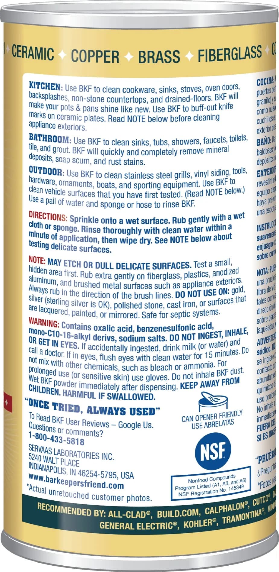 Bar Keepers Friend Powdered Cleanser 350ml (12 Oz) | Cleans Rust, Tarnish, Mineral Deposits - view 2