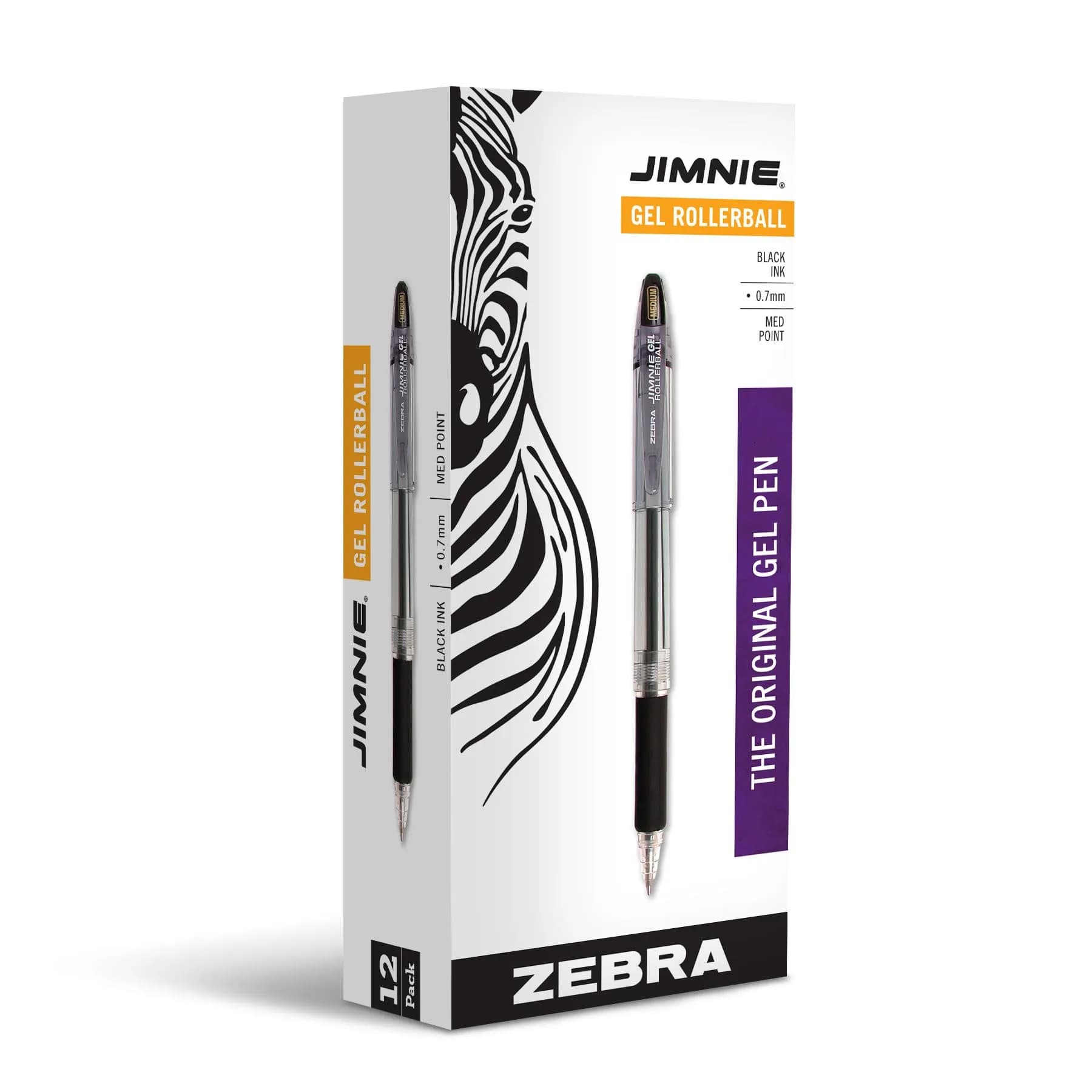 Zebra Pen GR-8 Retractable Gel Pen 12 Pack | Smooth, Acid-Free Ink for Precise Writing — Black A