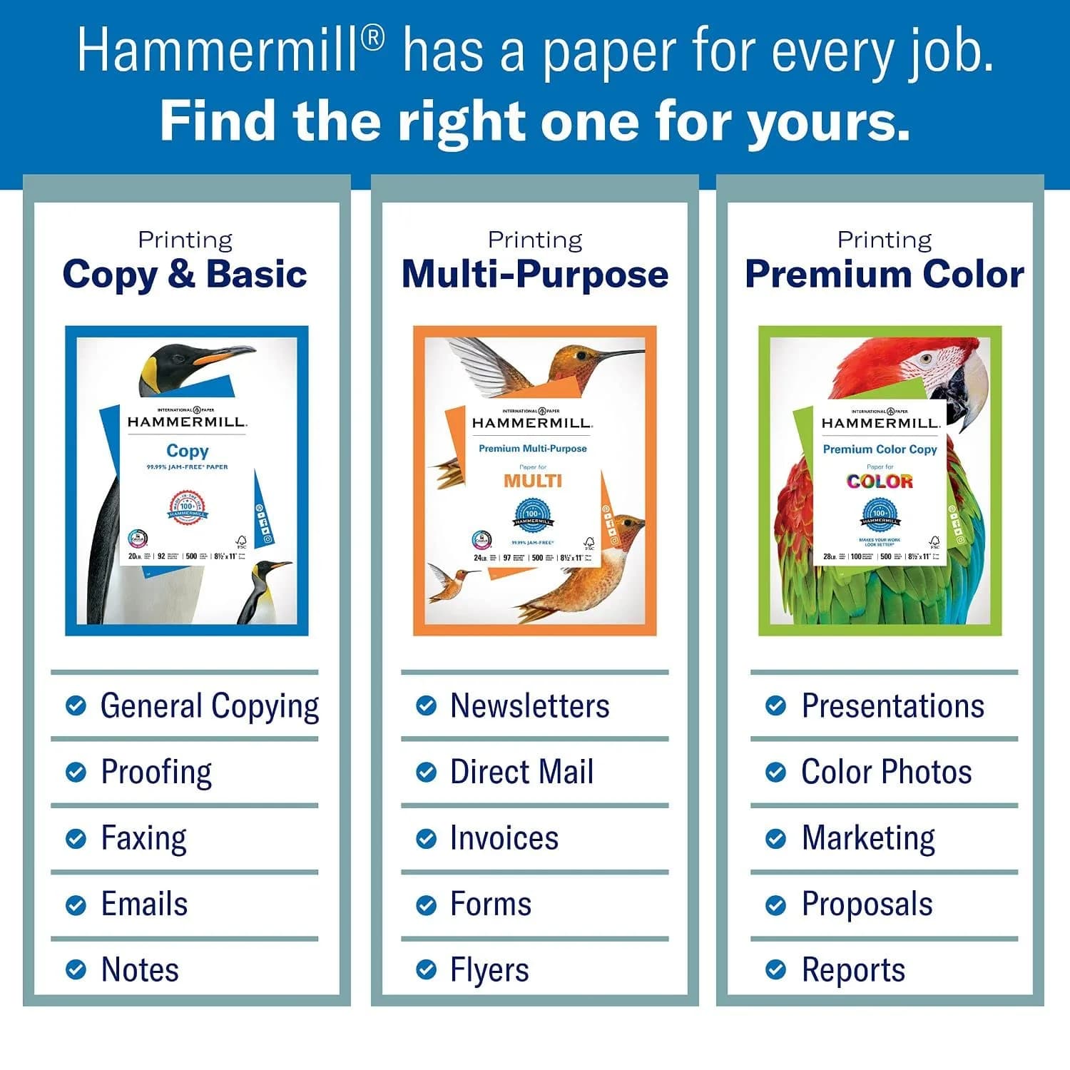 Hammermill Printer Paper, 20 Lb Copy Paper, 11 x 17-1 Ream (500 Sheets) | 92 Bright, Jam-Free - view 3
