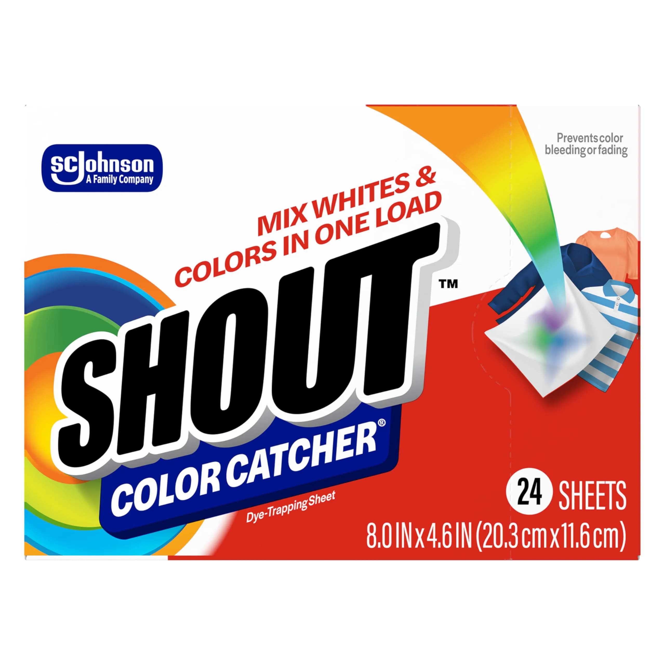 Shout Color Catcher Dye-Trapping Sheets 24 Count | Prevents Color Bleeding & Fading