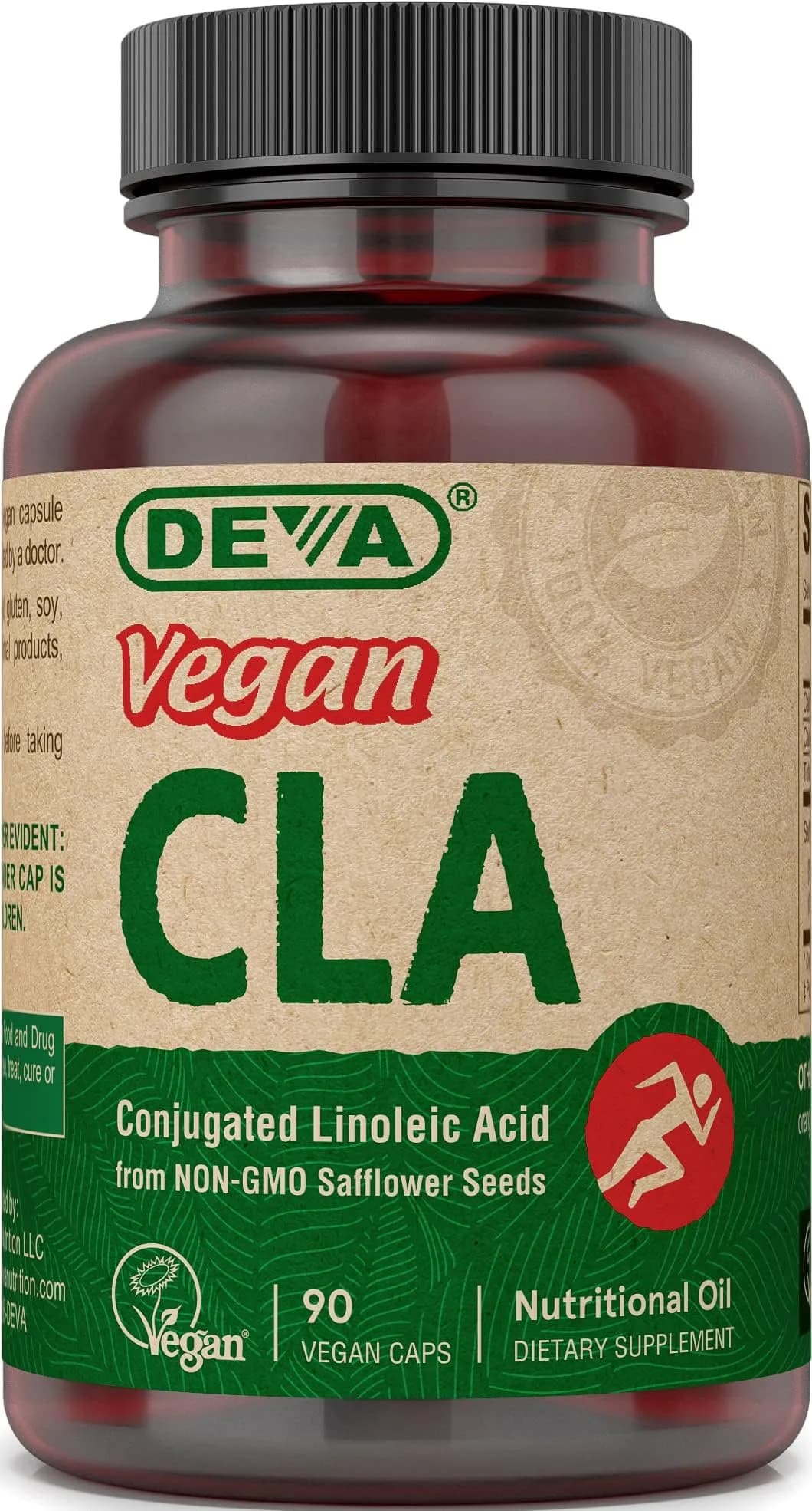 DEVA Vegan Vitamins Conjugated Linoleic Acid (CLA) 90 Capsules | Non-GMO Safflower Oil — No Color
