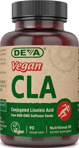 DEVA Vegan Vitamins Conjugated Linoleic Acid (CLA) 90 Capsules | Non-GMO Safflower Oil thumbnail 1