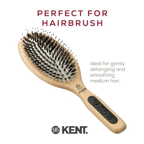 Kent PF01 Large Cushion Detangler Brush, Boar Bristle & Nylon Mix, 23.19cm (9.13in) | Detangles & Smooths Medium to Long Hair thumbnail 4