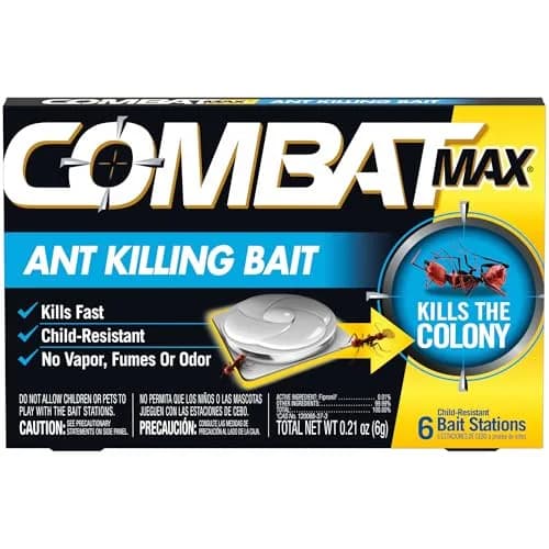 Combat Max Ant Killing Bait Stations, 6 Count | Targets Queen, Larvae & Entire Colony thumbnail 1