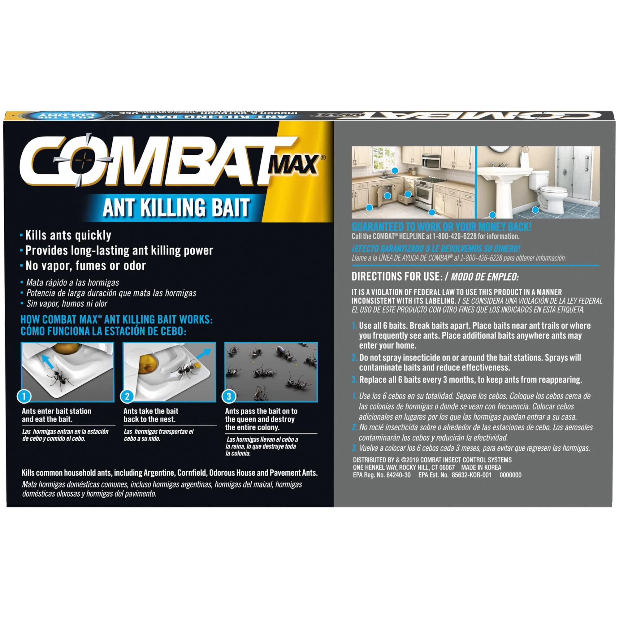 Combat Max Ant Killing Bait Stations, 6 Count | Targets Queen, Larvae & Entire Colony - view 6
