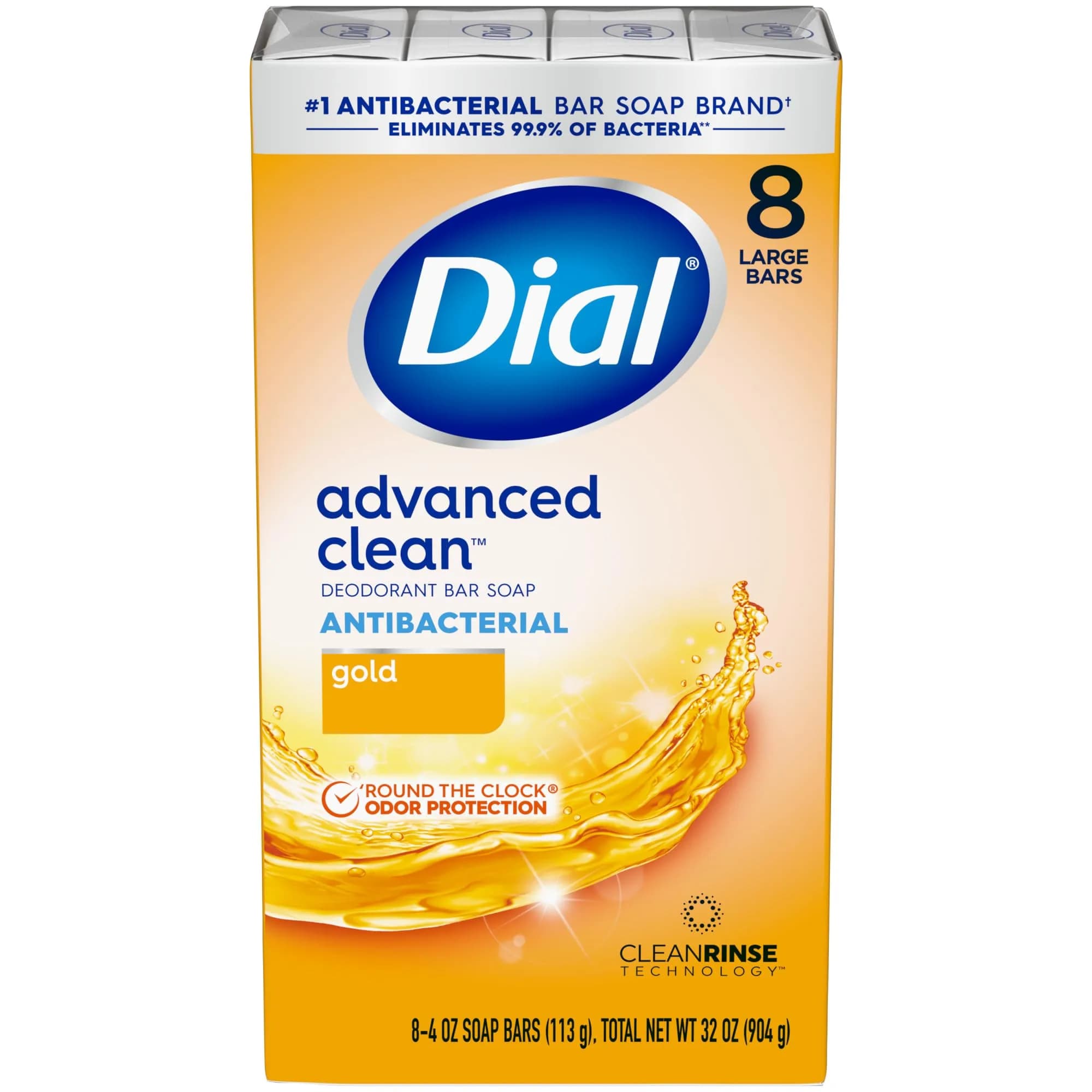 Dial Antibacterial Deodorant Bar Soap, Gold, 4 Oz | Deep Clean & Odor Protection