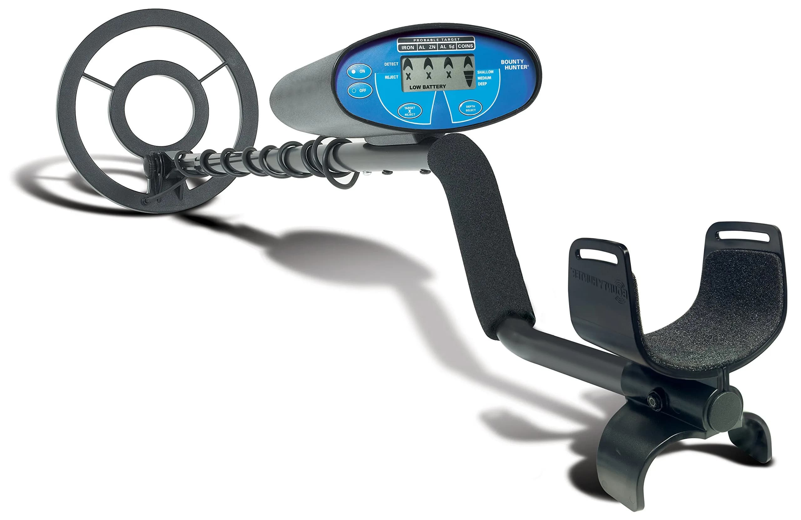 Bounty Hunter Quick Silver Metal Detector with Pinpointer | 8" Waterproof Coil, LCD Display, 1.9 lbs - view 2