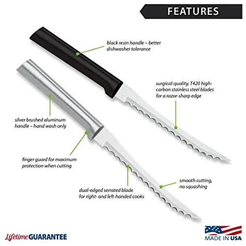 RADA Tomato Slicer Knife 5" Serrated Blade | Durable High-Carbon Stainless Steel (70-120 chars) thumbnail 2