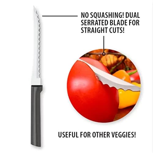RADA Tomato Slicer Knife 5" Serrated Blade | Durable High-Carbon Stainless Steel (70-120 chars) thumbnail 3
