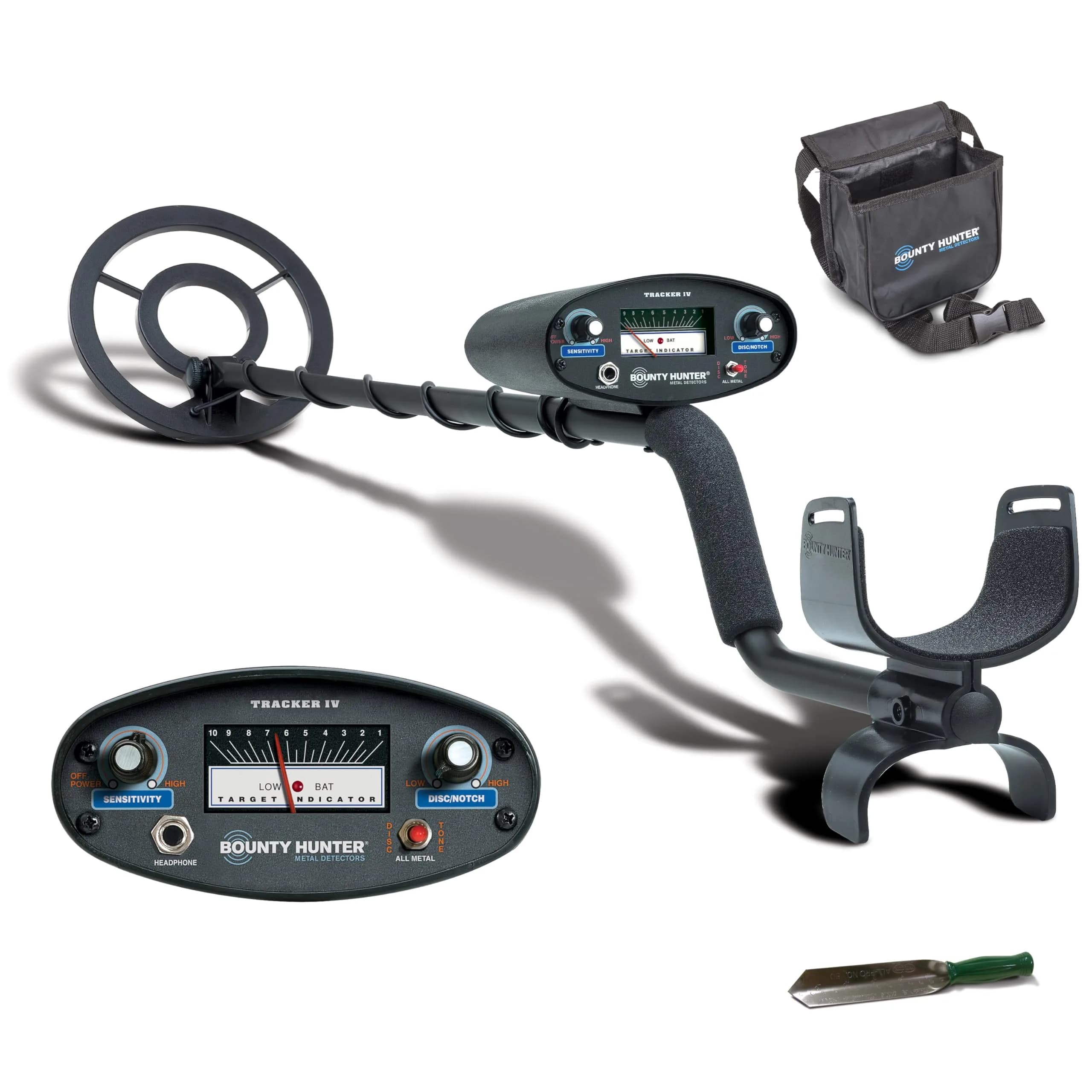 Bounty Hunter Tracker IV Metal Detector with 8" Waterproof Coil & Digger | 2.6 lbs Lightweight
