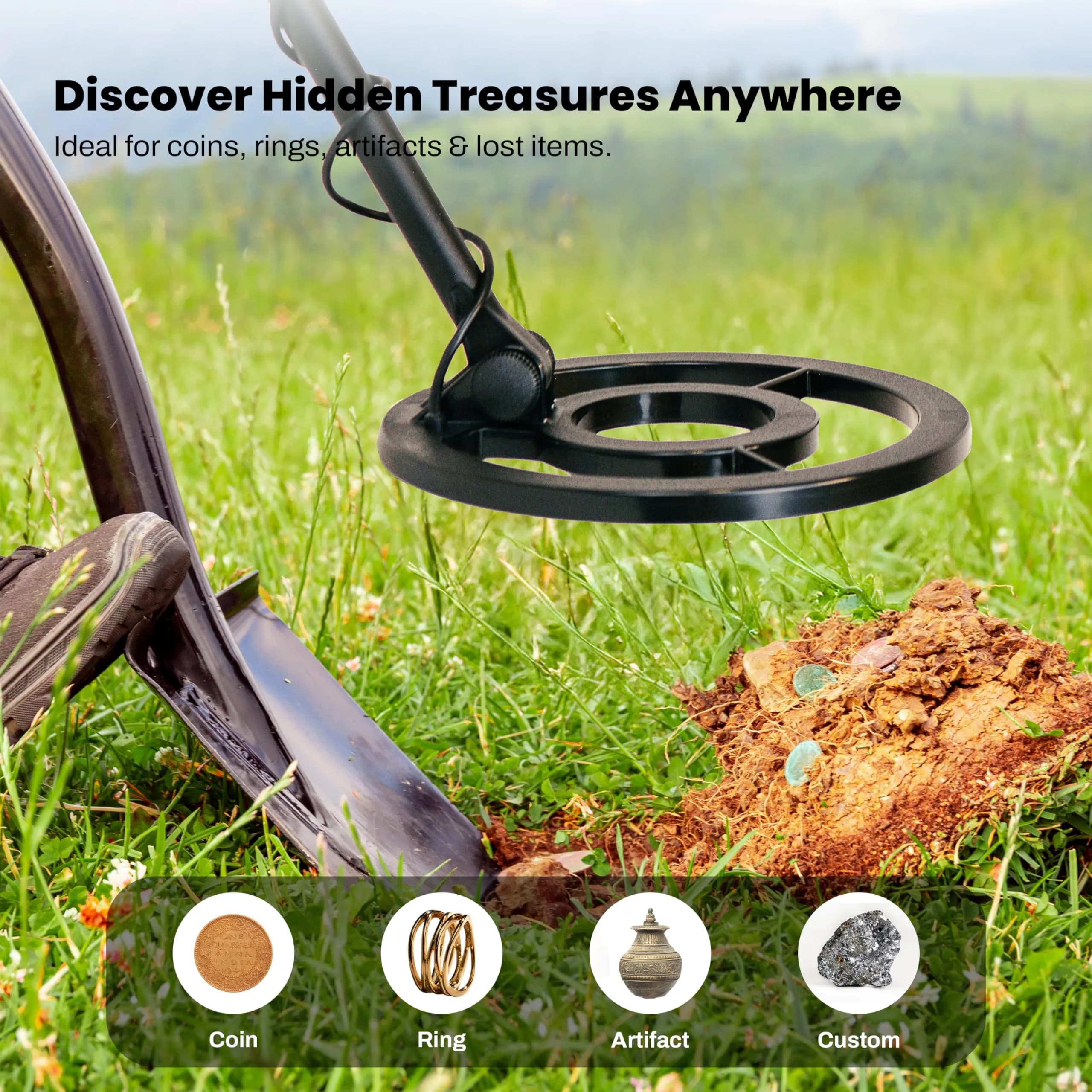 Bounty Hunter Tracker IV Metal Detector with 8" Waterproof Coil & Digger | 2.6 lbs Lightweight - view 7