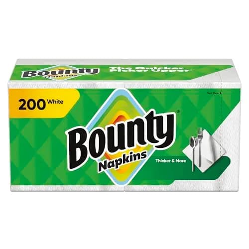 Bounty Paper Napkins, White, 200 Count | Absorbent & Durable for Any Meal thumbnail 1