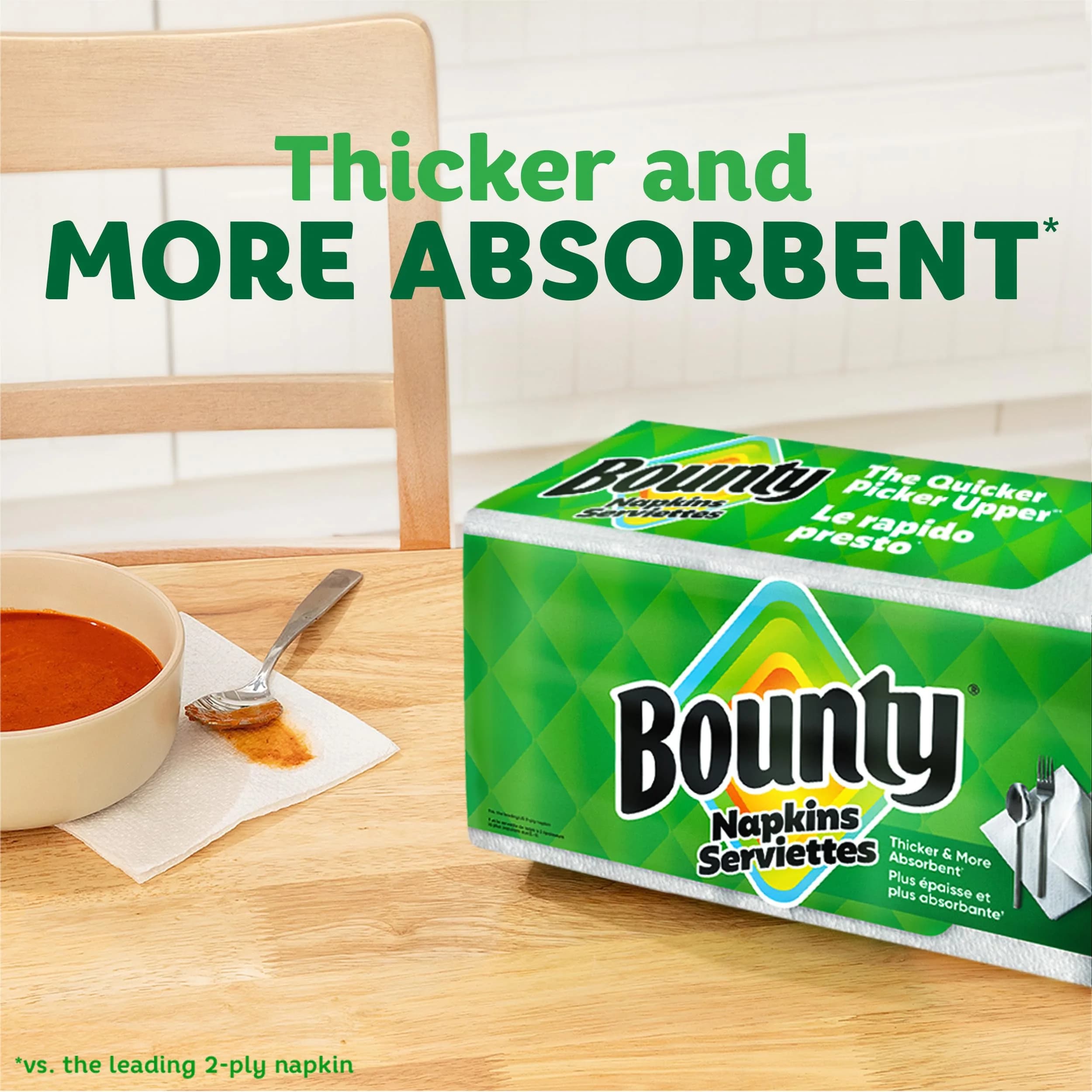 Bounty Paper Napkins, White, 200 Count | Absorbent & Durable for Any Meal - view 2
