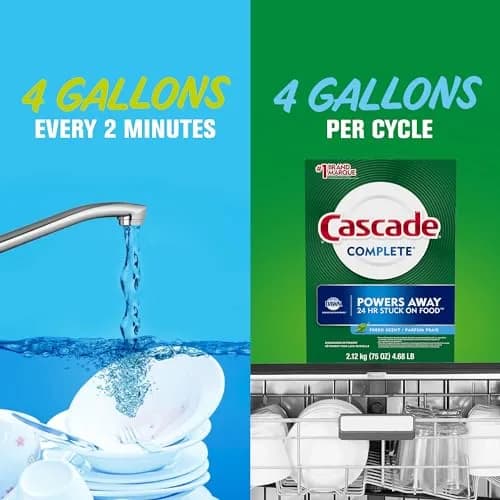 Cascade Complete Powder Dishwasher Detergent 75 oz | Fresh Scent, Phosphate Free, 24-Hour Food Removal thumbnail 7
