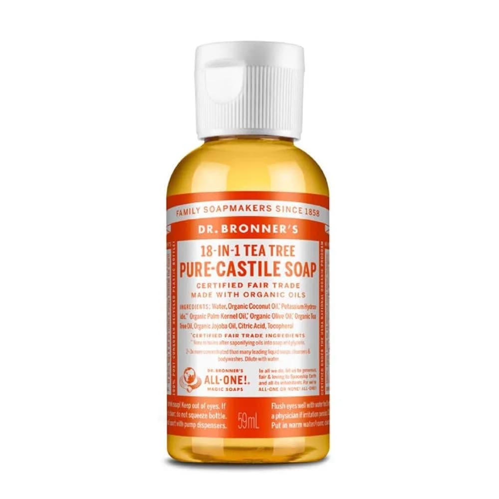 Dr. Bronner's Pure-Castile Liquid Soap Tea Tree 2 Fl Oz (Pack of 1) | For Acne-Prone Skin & Dandruff - main product image