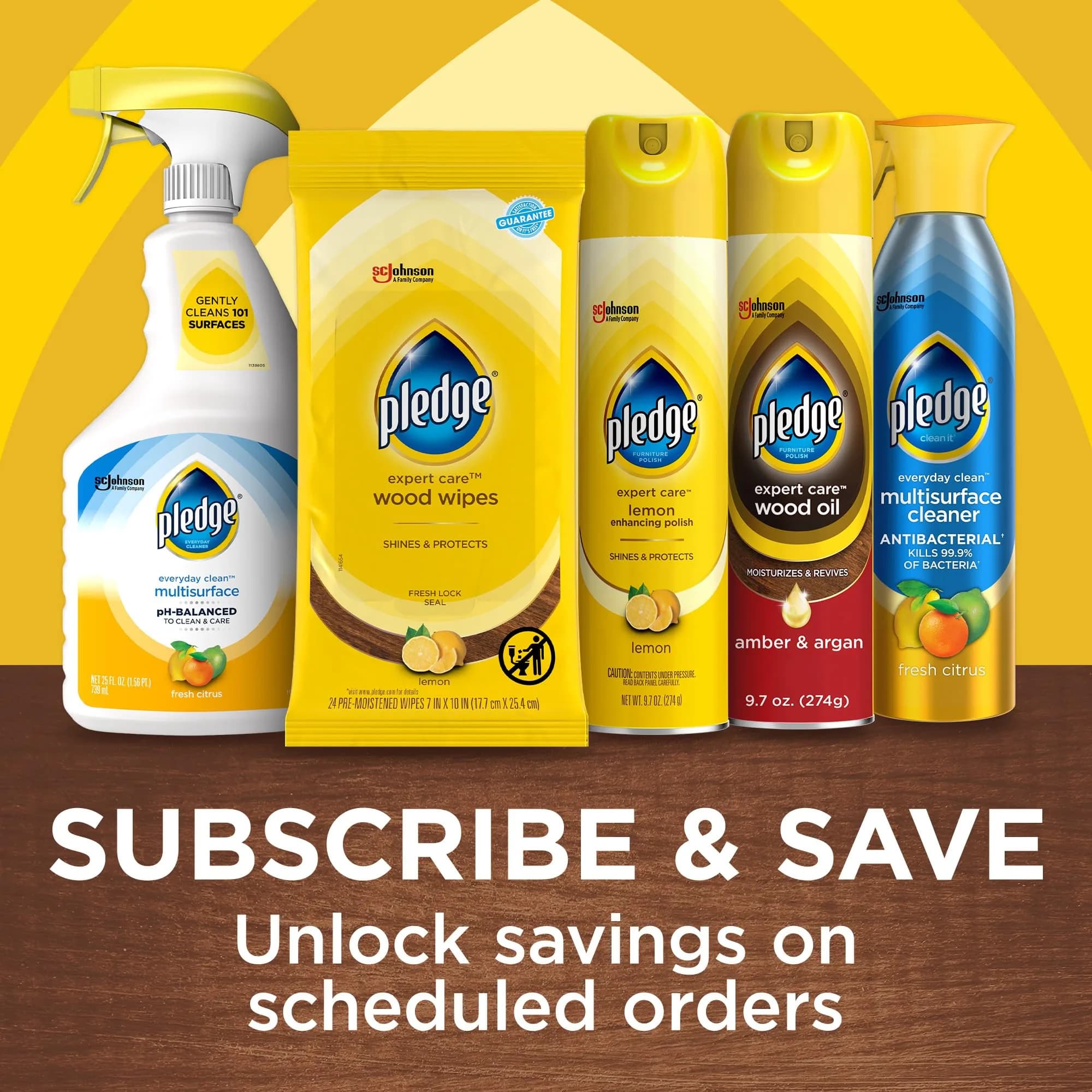 Pledge Expert Care Lemon Enhancing Furniture Polish 275ml (9.7 oz) | Cleans & Protects Sealed Surfaces - view 8