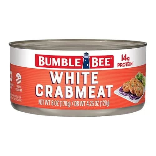 Bumble Bee White Flake Crab Meat in Water, 6 oz (170g) | High Protein, Low Carb Seafood thumbnail 1