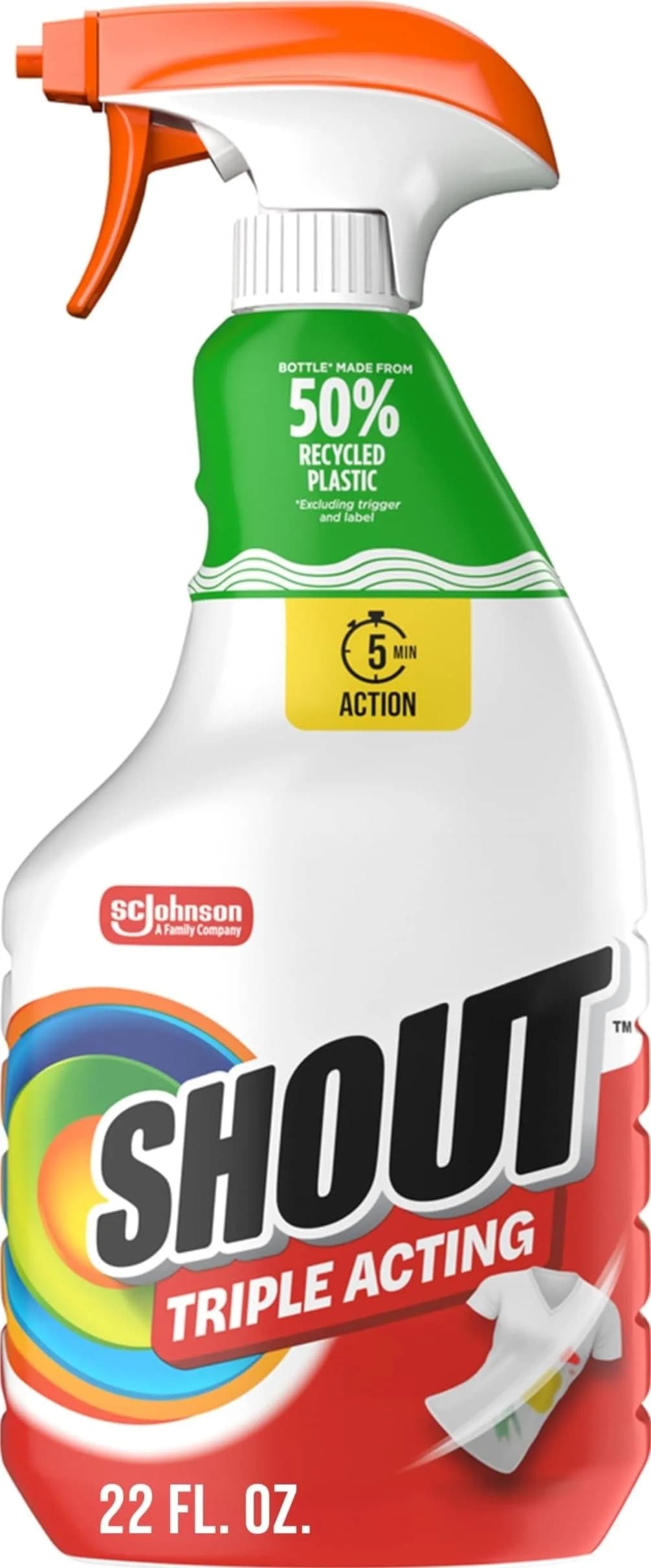 Shout Active Enzyme Laundry Stain Remover Spray 650ml (22 Fl Oz) | Triple-Acting Formula for 100+ Stains - main product image
