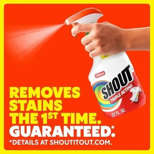 Shout Active Enzyme Laundry Stain Remover Spray 650ml (22 Fl Oz) | Triple-Acting Formula for 100+ Stains thumbnail 2