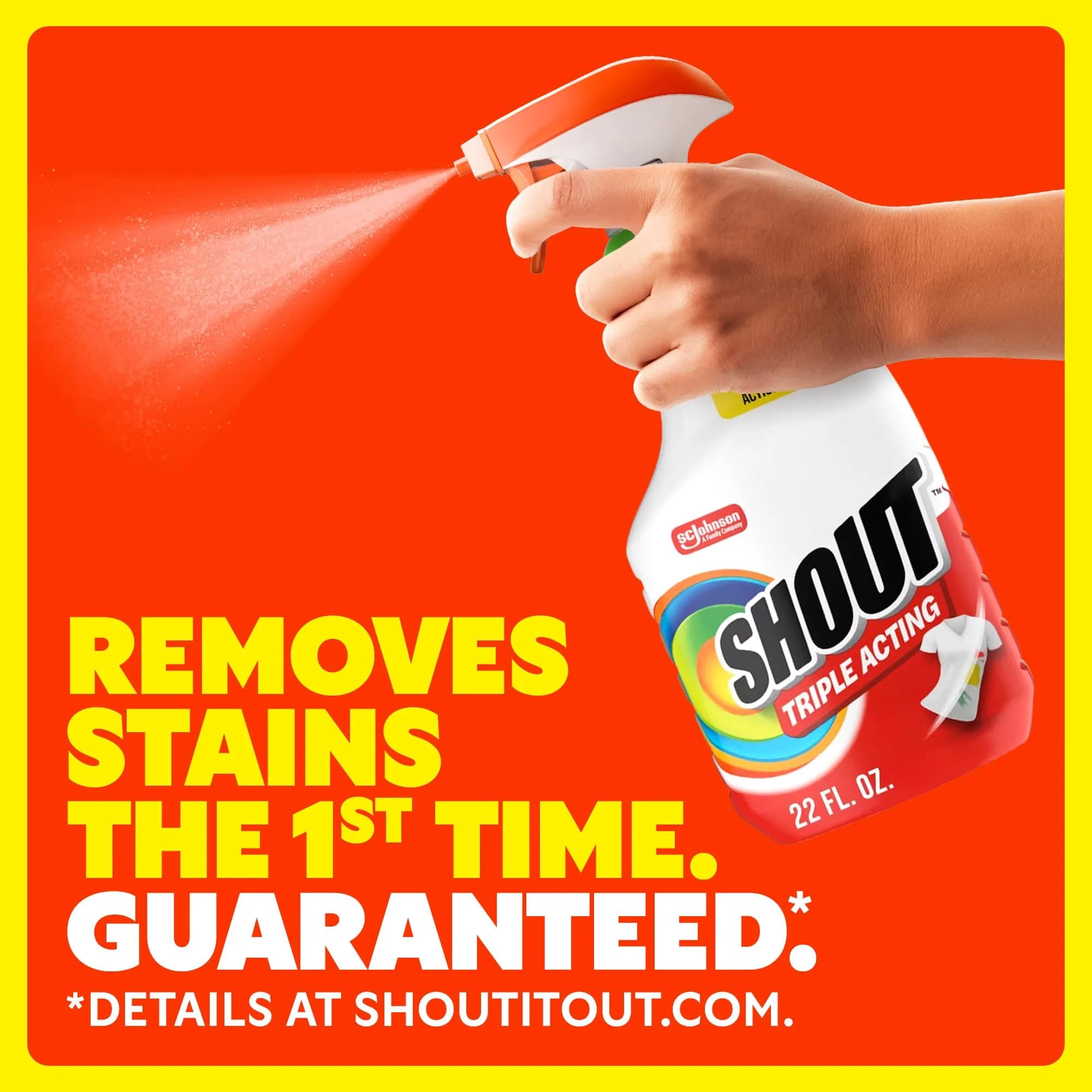 Shout Active Enzyme Laundry Stain Remover Spray 650ml (22 Fl Oz) | Triple-Acting Formula for 100+ Stains - view 2