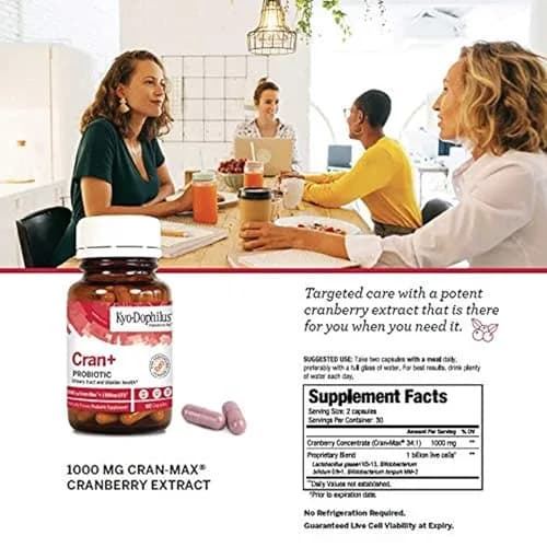 Kyolic Kyo-Dophilus Cran+ Probiotic 60 Capsules | Urinary Tract, Digestive and Bladder Health Support thumbnail 5