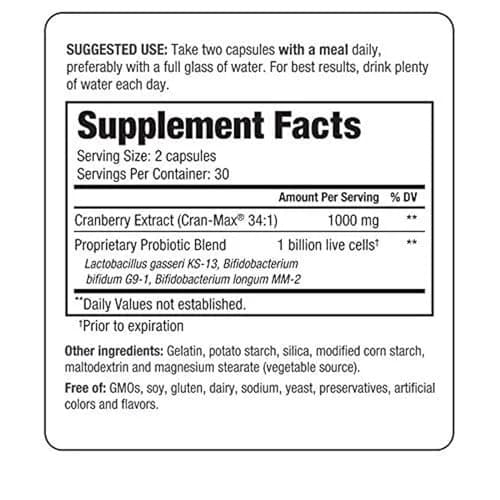 Kyolic Kyo-Dophilus Cran+ Probiotic 60 Capsules | Urinary Tract, Digestive and Bladder Health Support thumbnail 2