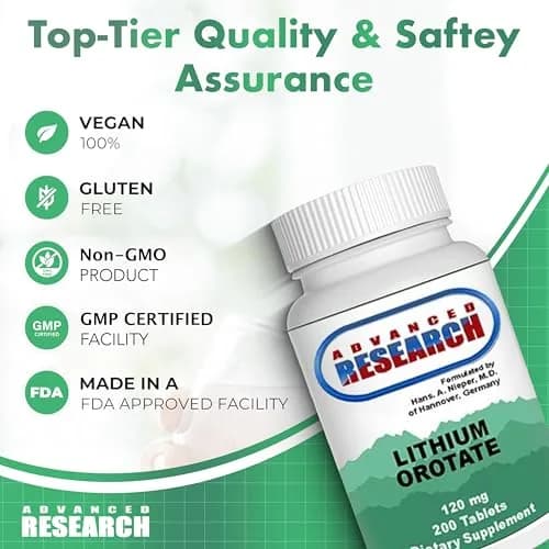 NCI Advanced Research Dr. Hans Nieper Lithium Orotate 5mg | Supports Brain & Mood (120 chars) thumbnail 5
