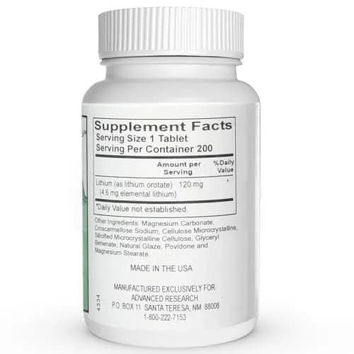 NCI Advanced Research Dr. Hans Nieper Lithium Orotate 5mg | Supports Brain & Mood (120 chars) thumbnail 8