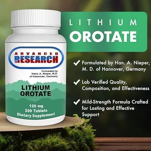NCI Advanced Research Dr. Hans Nieper Lithium Orotate 5mg | Supports Brain & Mood (120 chars) thumbnail 3