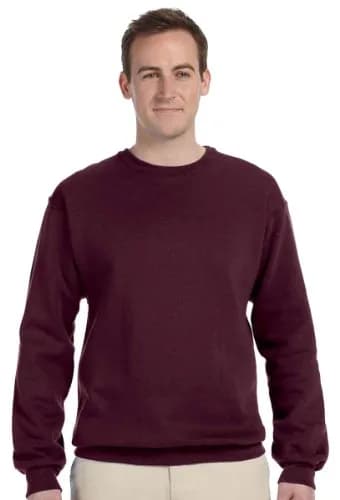 Jerzees NuBlend Crewneck Sweatshirt Maroon Medium | 8-oz Pill-Resistant Fleece for All-Day Comfort thumbnail 1