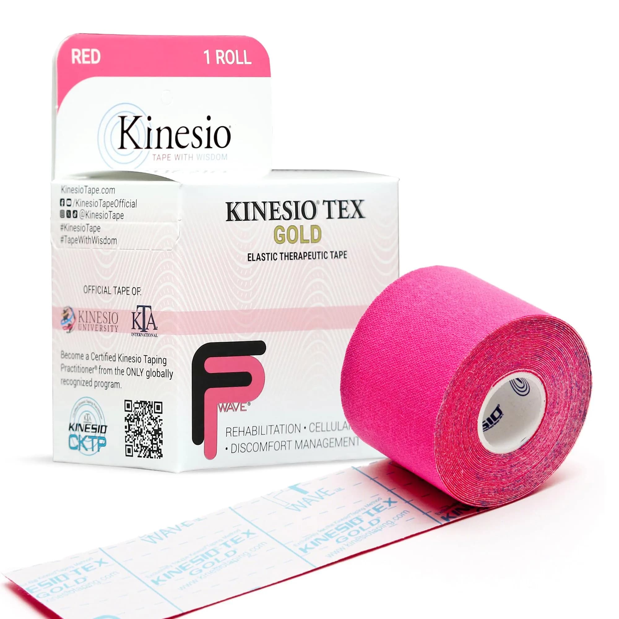 Kinesio Tex Gold FP Red 2 in. x 16.4 ft | Elastic Therapeutic Athletic Tape for Muscle Support - main product image