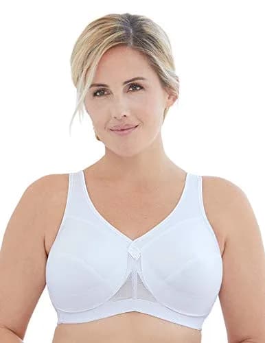 Glamorise Plus Size Support Bra 38DD | Wirefree Cotton Active Bra for Women thumbnail 2