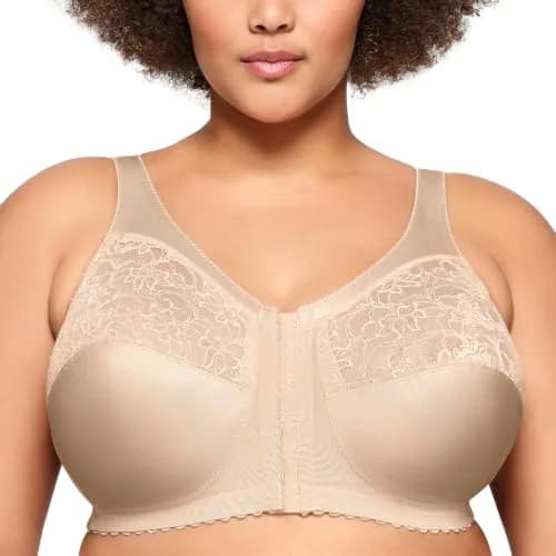 Glamorise Plus Size MagicLift Front-Closure Support Bra Wirefree 40D Blush thumbnail 1