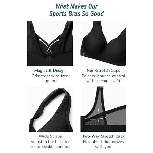 Glamorise Full Figure Plus Size MagicLift Seamless Sports Bra Wirefree 36D | Impact Level: Medium with Firm Support thumbnail 6