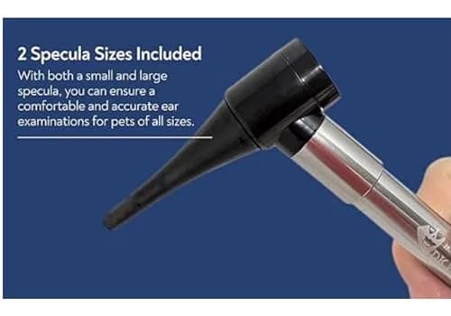 Dr Mom Pocket Veterinary LED Otoscope with 4X Optics | Includes 2 Reusable Specula & Ear Mite Info Sheet thumbnail 7