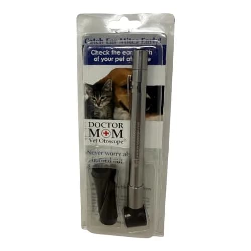 Dr Mom Pocket Veterinary LED Otoscope with 4X Optics | Includes 2 Reusable Specula & Ear Mite Info Sheet thumbnail 9