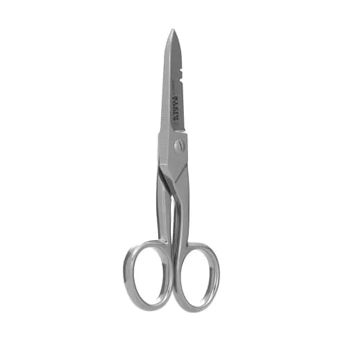Klein Tools 2100-7 Electrician Scissors 5.25-Inch Nickel-Plated | Heavy-Duty USA Craftsmanship thumbnail 6