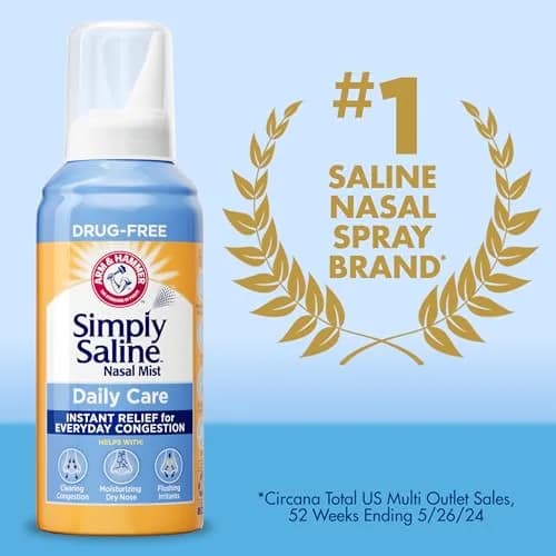 Simply Saline Nasal Care Daily Mist 1.6oz | Gentle, Drug-Free Relief for Congestion & Dryness thumbnail 4