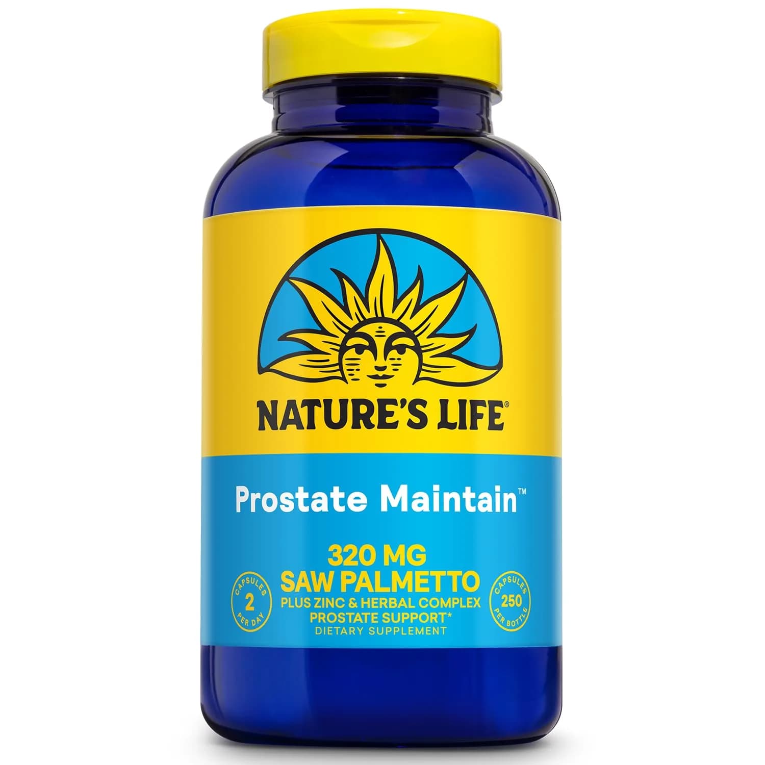 Nature's Life Prostate Maintain 250 Vegetarian Capsules (250 Count) | Men's Health & Prostate Support — White