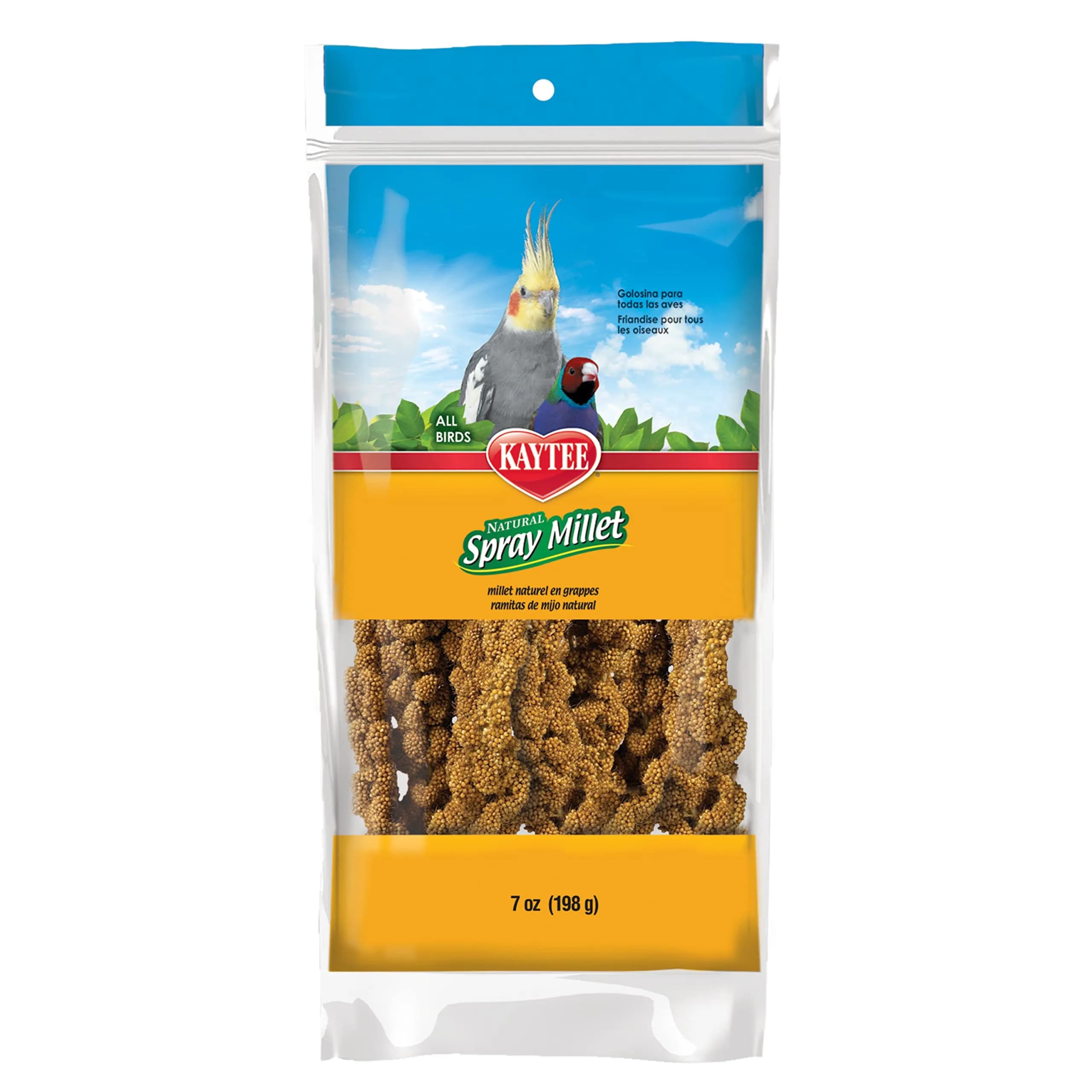 Kaytee Natural Spray Millet Treat for Pet Birds, 200g (7 oz) | All-Natural Foraging Enrichment
