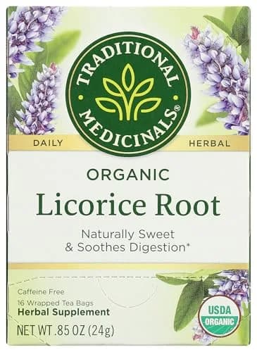 Traditional Medicinals Organic Licorice Root Tea 16 Tea Bags | Soothes Digestion & Supports Respiratory Health thumbnail 1