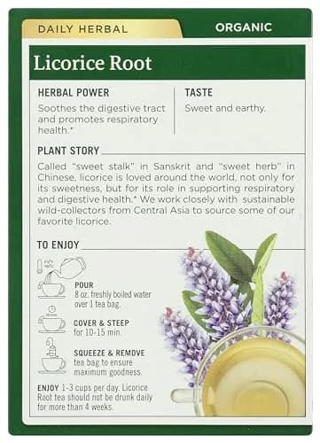 Traditional Medicinals Organic Licorice Root Tea 16 Tea Bags | Soothes Digestion & Supports Respiratory Health thumbnail 2