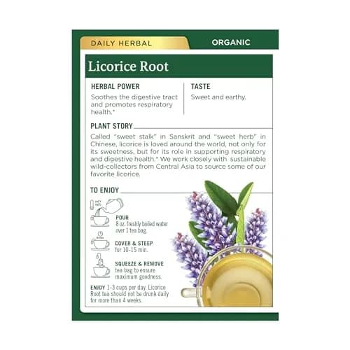 Traditional Medicinals Organic Licorice Root Tea 16 Tea Bags | Soothes Digestion & Supports Respiratory Health thumbnail 3